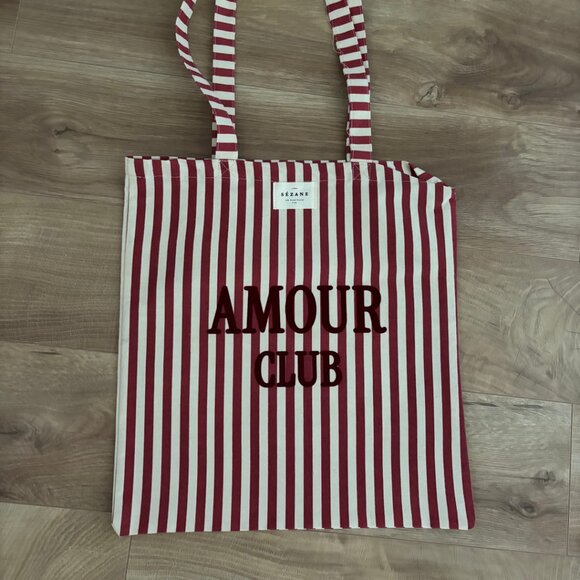 New Sézane Amour Club Striped Tote Bag - Picture 2 of 4